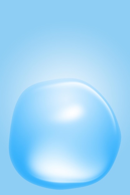bolle o gocce d'acqua su sfondo blu e isolate con banner verticale sopra lo spazio di copia