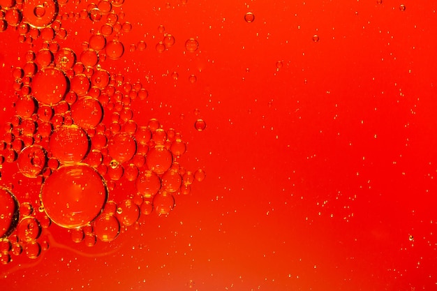 Bolle rosse Macro foto Sfondo astrattoSfondo di gocce d'acqua e olio