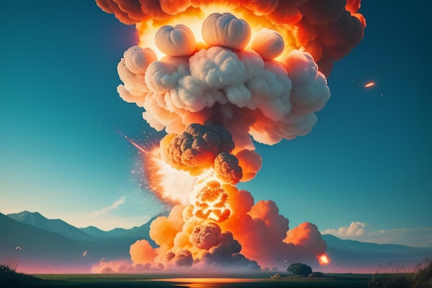 Bomba atomica Bomba all'idrogeno Bomba nucleare Esplosione Fungo Nube Onda d'urto Wallpaper Sfondo