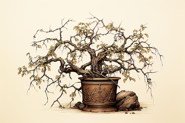 Bonsai dell'albero del tè Fukien colore vintage