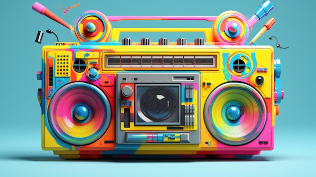 Boombox retrò colorato