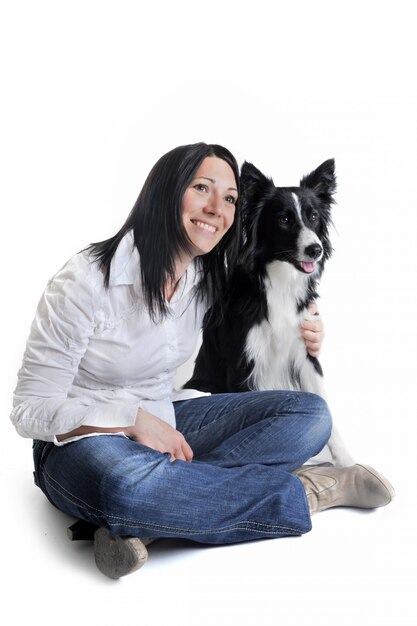 Border collie e donna