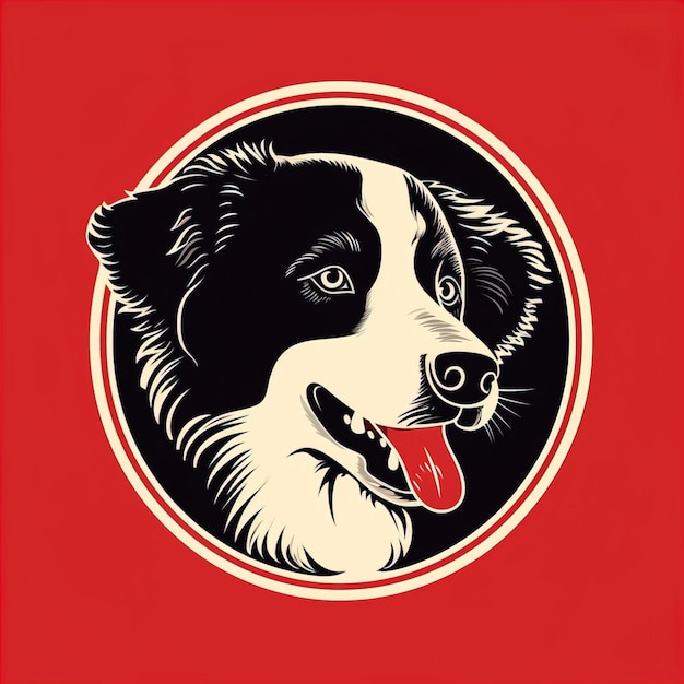 border collie Grande cane misto dei Pirenei Shepard Fairey logo