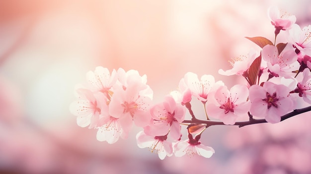 bordiera di primavera o sfondo con fiore rosa