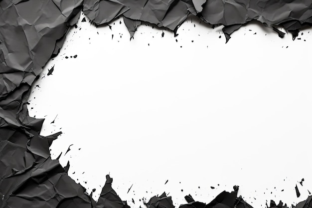 Bordo di carta strappata nera isolata su sfondo bianco con spazio per il Black Friday o l'e-commerce