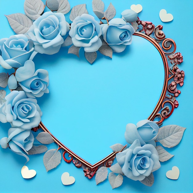 Bordo laterale del fiore del cuore e delle rose per San Valentino