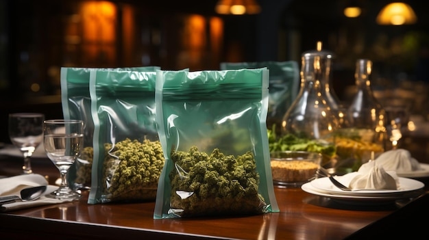 Borsa a cerniera di cannabis confezionata in negozio Generative Ai
