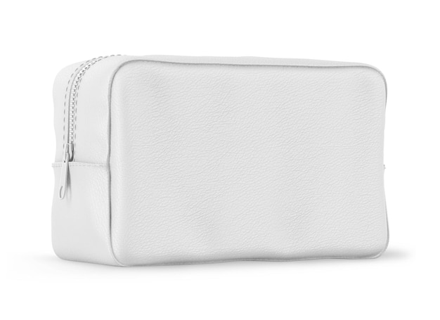 Borsa cosmetica su sfondo bianco