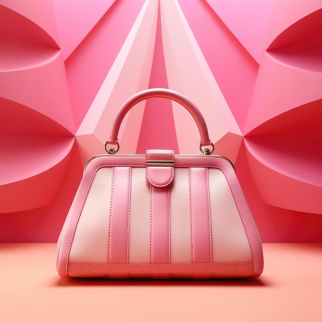 Borsa da donna rosa su sfondo rosa