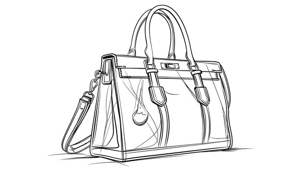 Borsa da mano da donna alla moda Vector sketch illustration