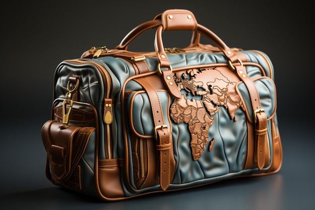 Borsa da viaggio a tema lavanderia Globetrotter decorata con stampa mappa del mondo