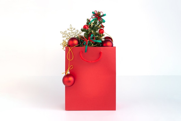 Borsa della spesa con albero di natale