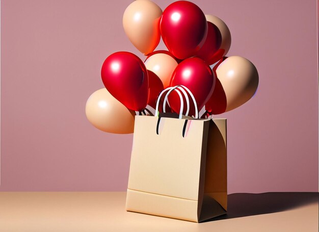 borsa della spesa con palloncini