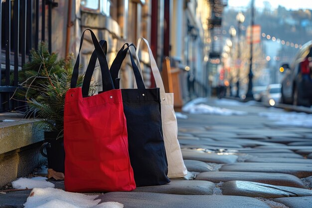 Borsa di cotone per la spesa con verdure fresche e frutta