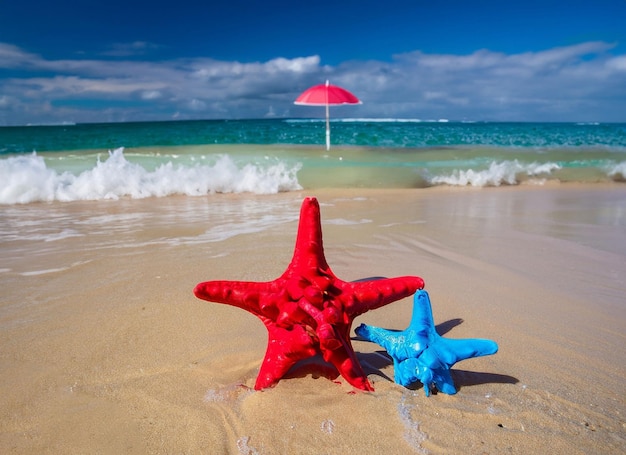 Borsa e accessori da spiaggia tenuti sulla sabbia in spiaggia