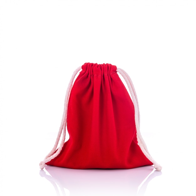 Borsa in cotone rosso per moneta.