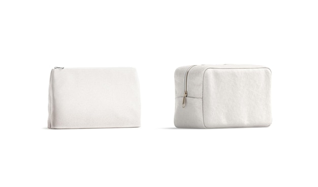 Borsa in tela bianca e borsa cosmetica Porta cosmetici in cotone vuoto per le donne