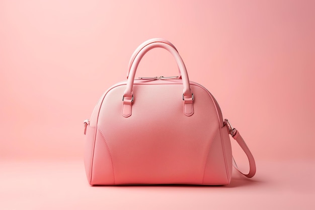 Borsa per donne su sfondo pastello concetto di moda borsa di pelle shopping e concetto di moda estiva composizione minimalista con spazio di copia per il testo