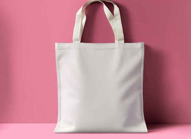 Borsa tote in tela bianca vuota