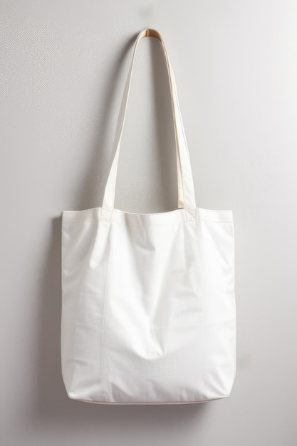 Borsa tote in tela di moda ecologica isolata su sfondo bianco IA generativa