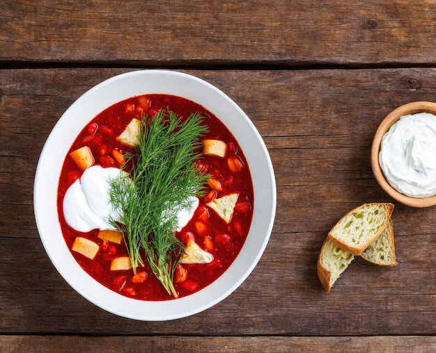 borsch rosso con zuppa di pomodoro con verdure