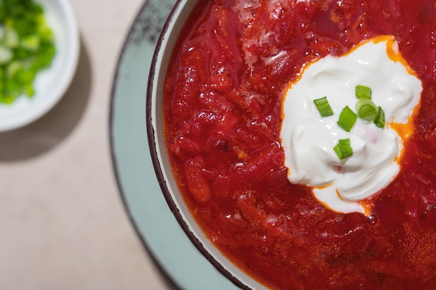 Borscht rosso ucraino Zuppa ucraina tradizionale