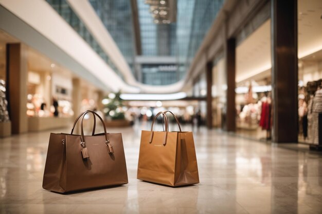 borse per la spesa in un centro commerciale