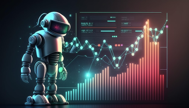 Bot che analizza il grafico con il grafico della crescita economica e i mercati per un'azienda