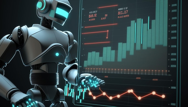 Bot che analizza il grafico con il grafico della crescita economica e i mercati per un'azienda