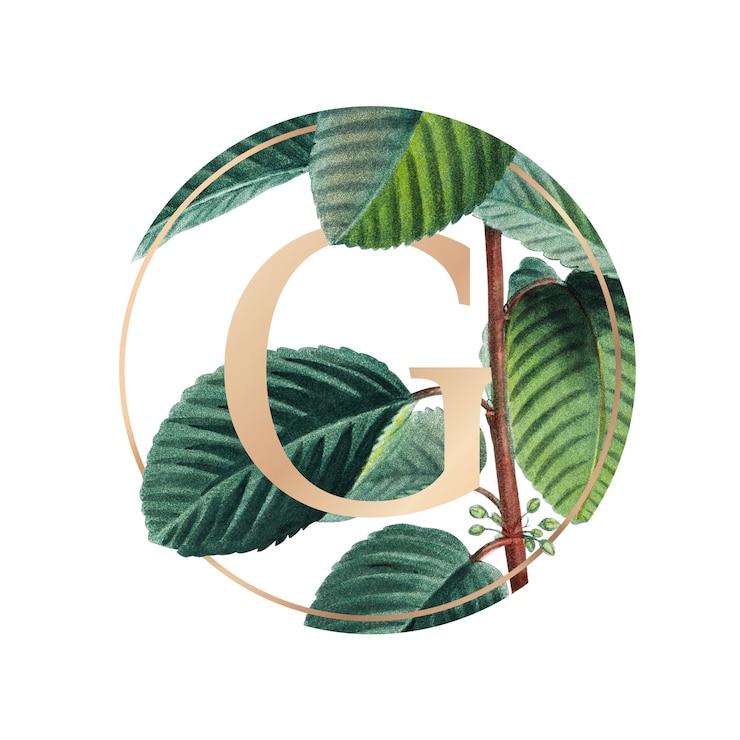 Photo botanical badge with letter g illustration