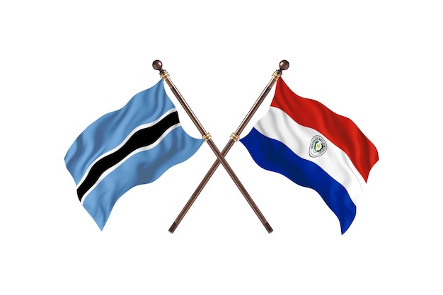 Botswana contro il Paraguay bandiere sullo sfondo