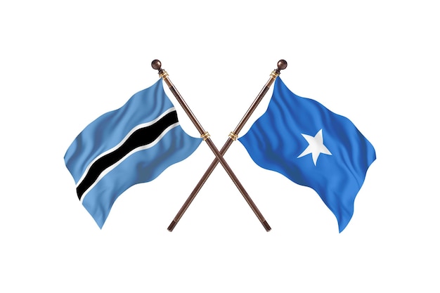 Botswana contro la Somalia bandiere sullo sfondo