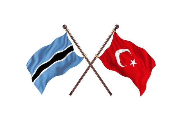 Botswana contro la Turchia bandiere sullo sfondo