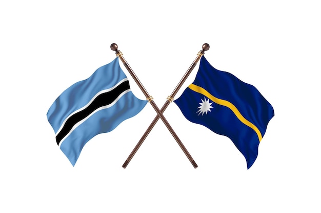 Botswana contro Nauru Flags Background