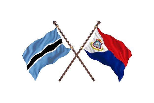 Botswana contro Sint Maarten bandiere sullo sfondo