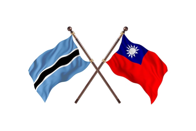 Botswana contro Taiwan Flags Background