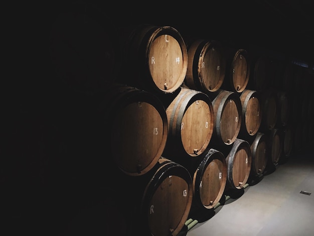 Botti di vino in cantina
