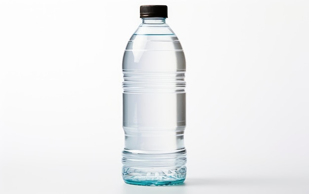 Bottiglia d'acqua con acqua pulita carattere 3D isolato su sfondo bianco