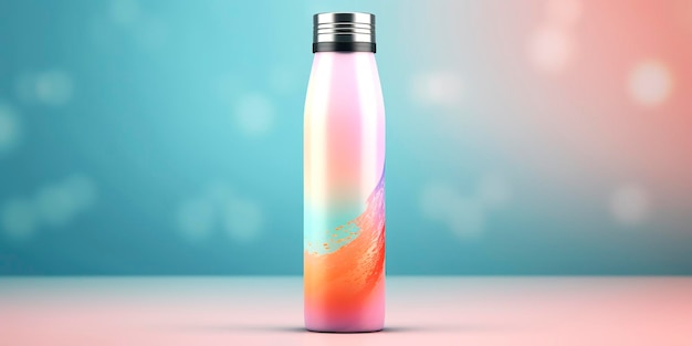 Bottiglia d'acqua con bellissimo sfondo IA generativa