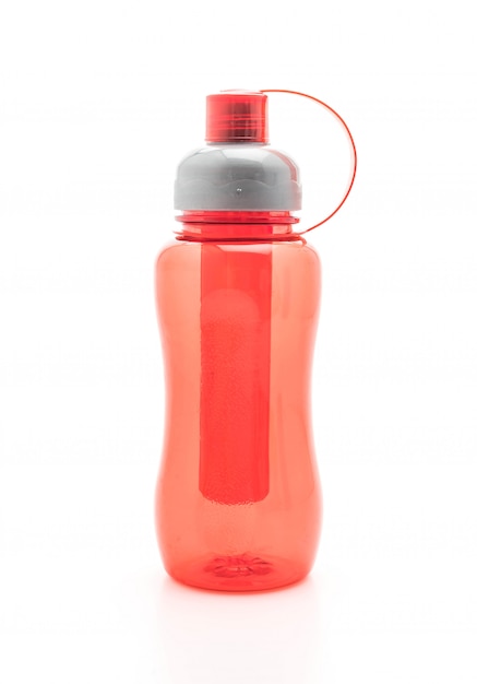 bottiglia d&#39;acqua di plastica rossa o mensa