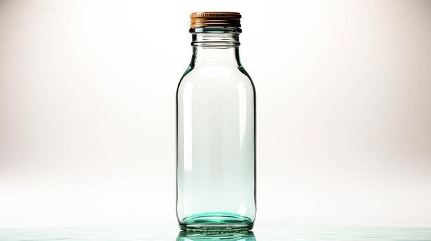 Bottiglia d'acqua in plastica su sfondo bianco