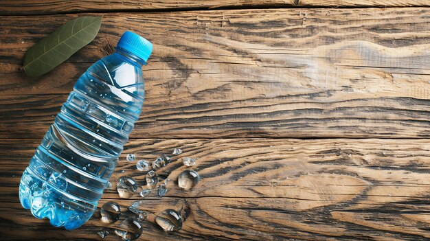 Bottiglia d'acqua trasparente elegante e sostenibile che incarna l'idratazione e la consapevolezza della salute