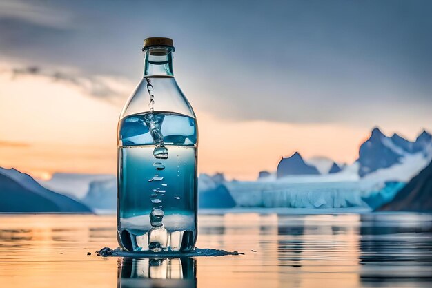 bottiglia di acqua minerale branding acqua pura fresca dai ghiacciai