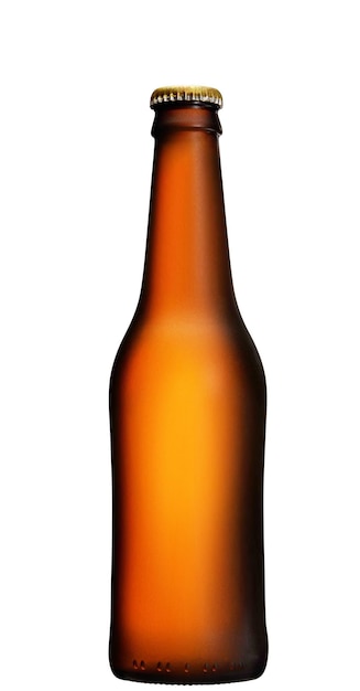 Bottiglia di birra isolata su bianco