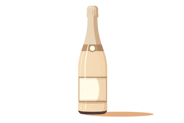 Bottiglia di champagne bevanda di vino sullo sfondo bianco