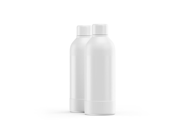 Bottiglia di detersivo su sfondo bianco