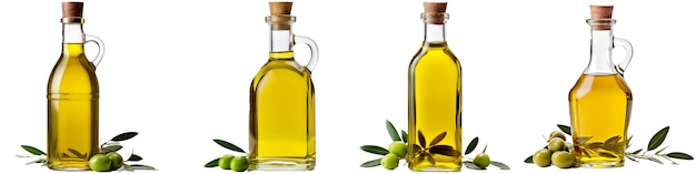 Bottiglia di olio d'oliva su sfondo bianco