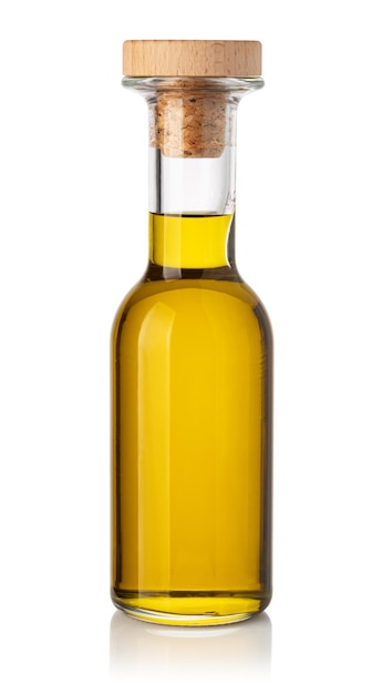 bottiglia di olio d'oliva su sfondo bianco