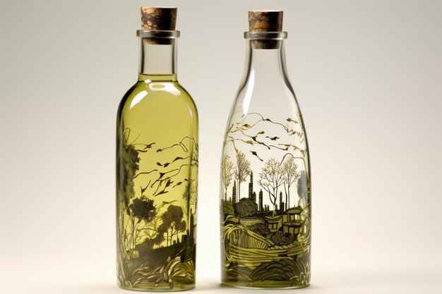 Bottiglia di olio d'oliva vergine generate Ai