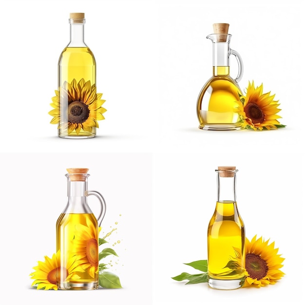 bottiglia di olio di girasole